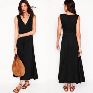 BODEN Olympia Jersey Maxi Dress Black Womens Size 8R